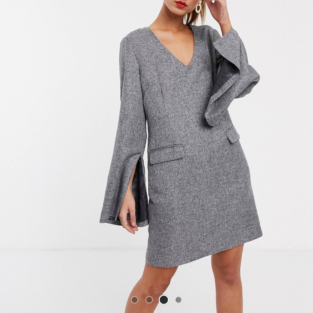 Wide sleeve smock dress